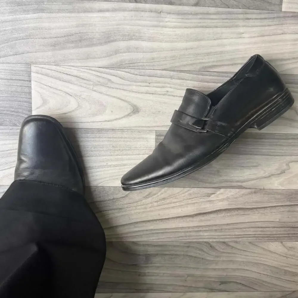 Stacy Adams Vintage Y2K Black Leather Monk Strap Loafers
